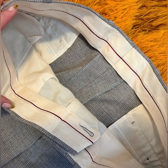 70s Woven Tweed Light Gray Trousers - Picture 4 of 4